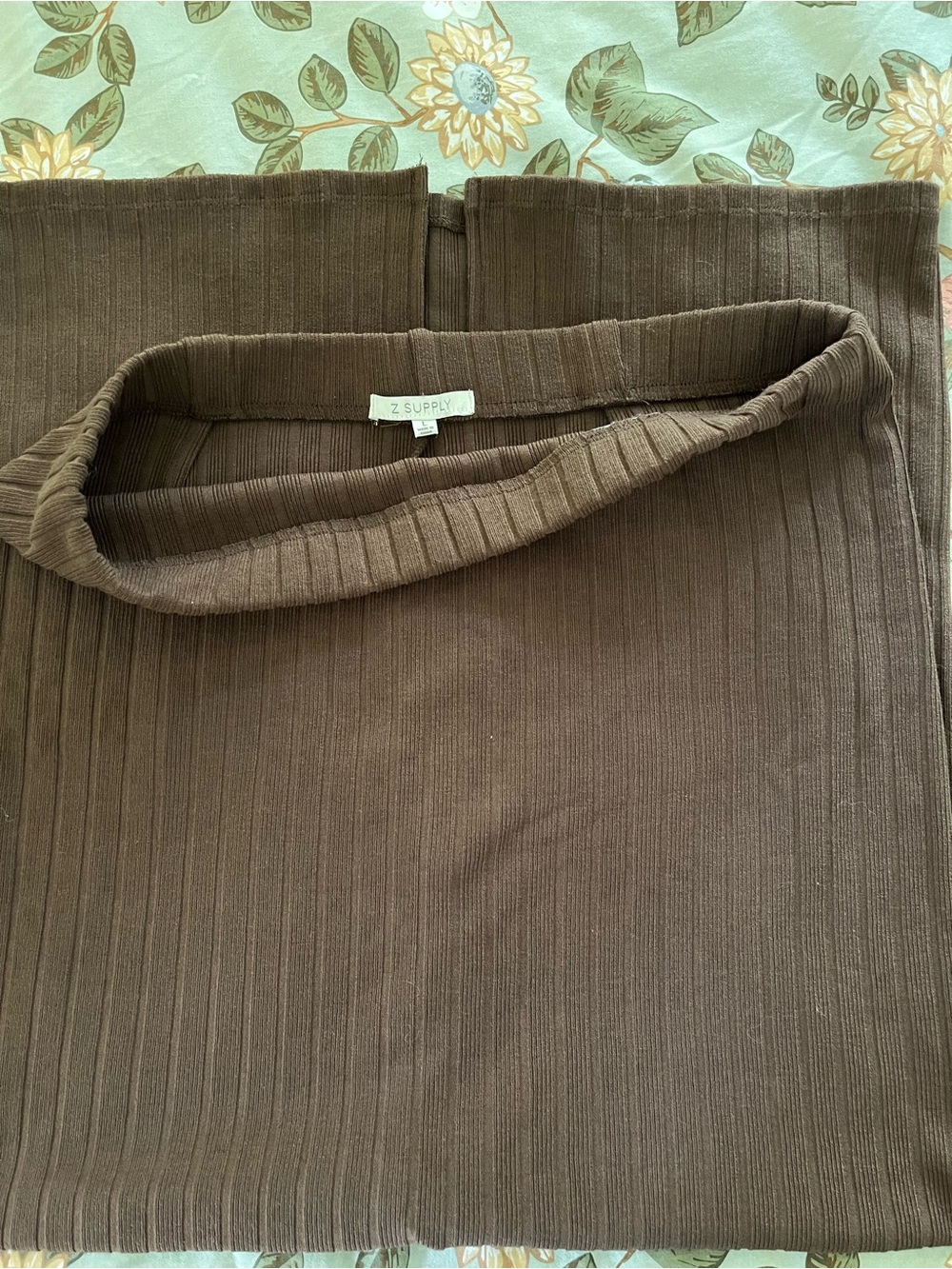 🌟ZSupply Chocolate Brown Ribbed Tank and Maxi Skirt Matching Set Size M/L - Picture 10 of 11